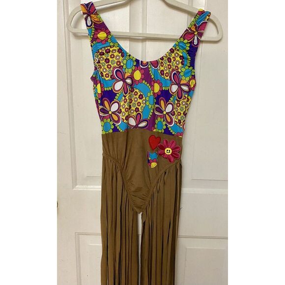 Starline Costume Bodysuit Small Retro 60's 70's Hippie Fringed Halloween Boho‎ - Picture 1 of 8